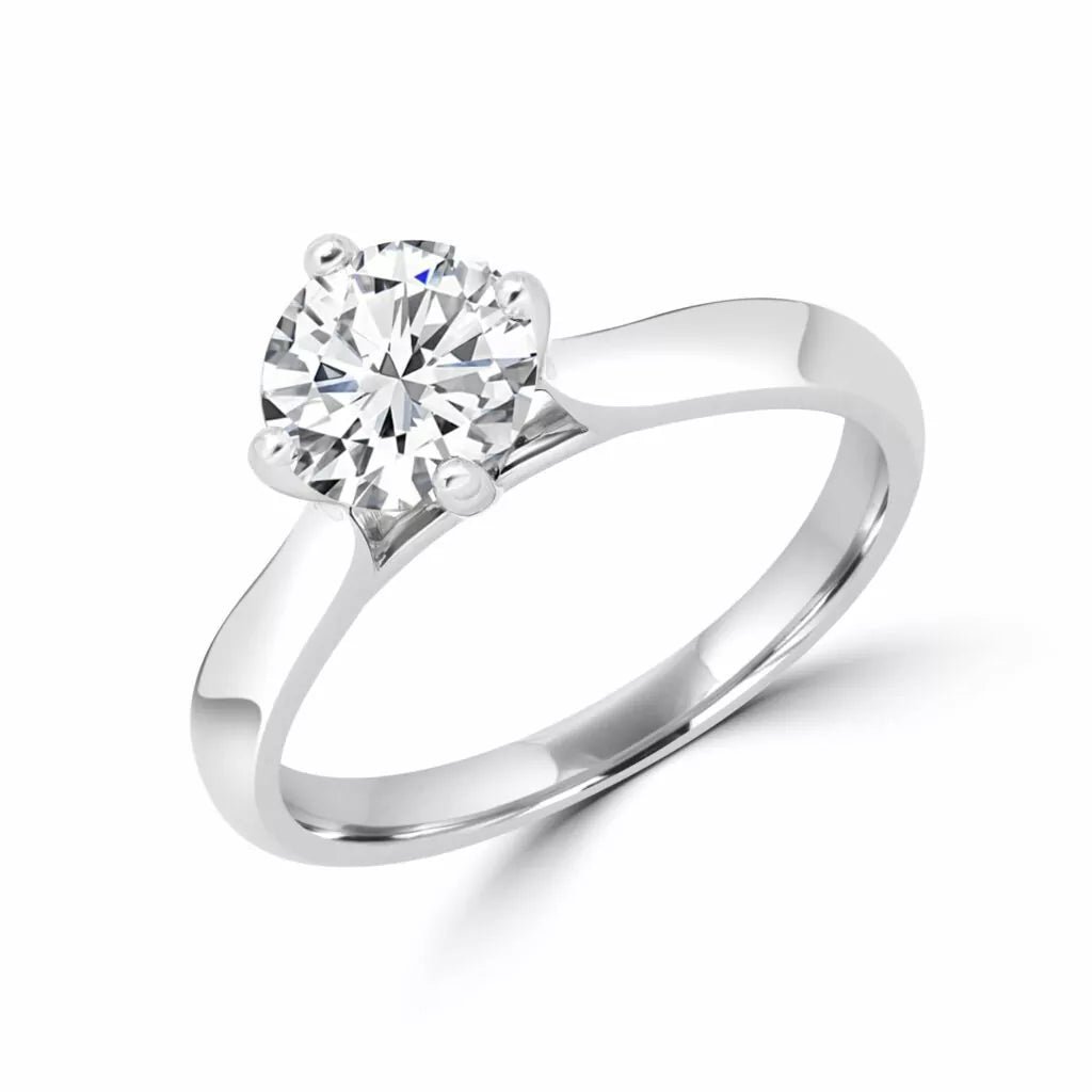 Round Lab-grown diamond solitaire engagement ring 1.00 (ctw) 14k gold
