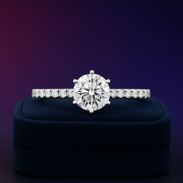 Bague de fiançailles solitaire classique 1,35 (ctw) en or blanc 14 carats