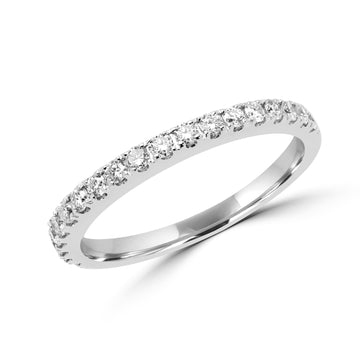 Commemorative semi-eternity diamond ring 0.38 (ctw) in white gold