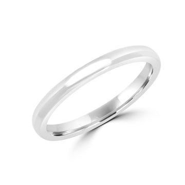 Classic fine wedding band in white gold 2mm