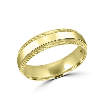 Alliance homme en or design corde
