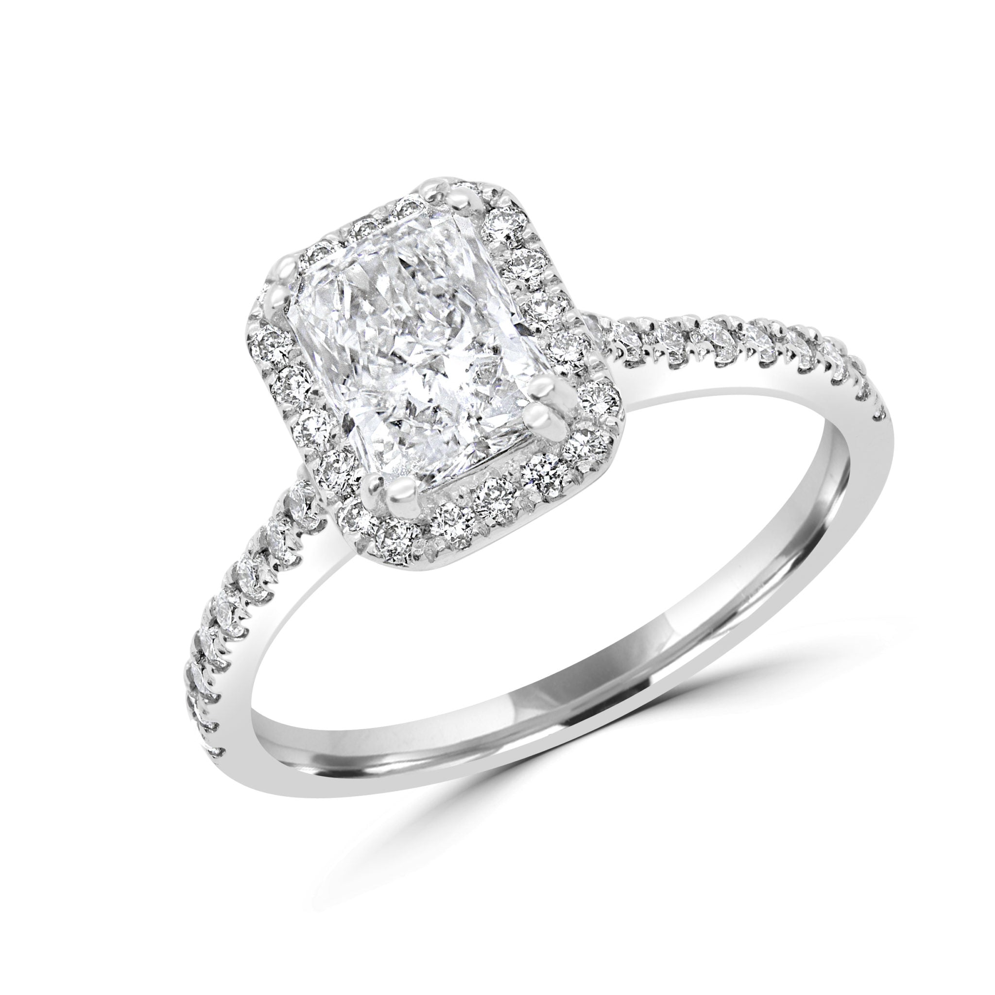 Radiant cut lab-grown diamond engagement ring 1.36 (ctw ) 14k gold