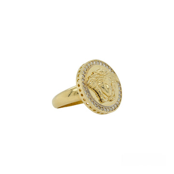 10k Yellow gold & diamond 0.32 (ctw)  Medusa  Ring
