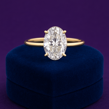 Oval hidden halo lab-grown diamond ring 1.83 (ctw) in 14k gold