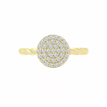 Diamond cluster cocktail ring in 14k yellow gold