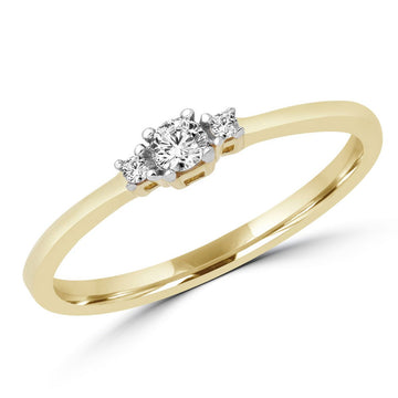 Three stones promise ring 0.10 (ctw) in 10k yellow gold