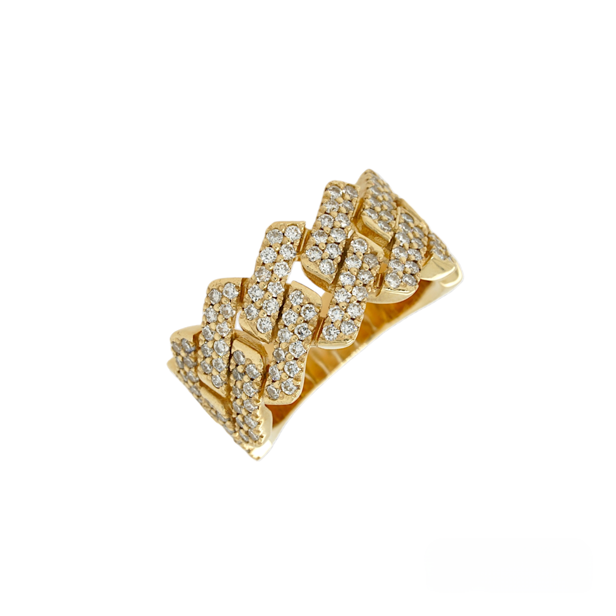 Cuban link ring lab-Grown diamond 1.75(ctw) in 10k gold