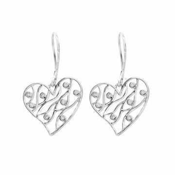 Diamond heart earrings 0.16 (ctw) in 10k white gold
