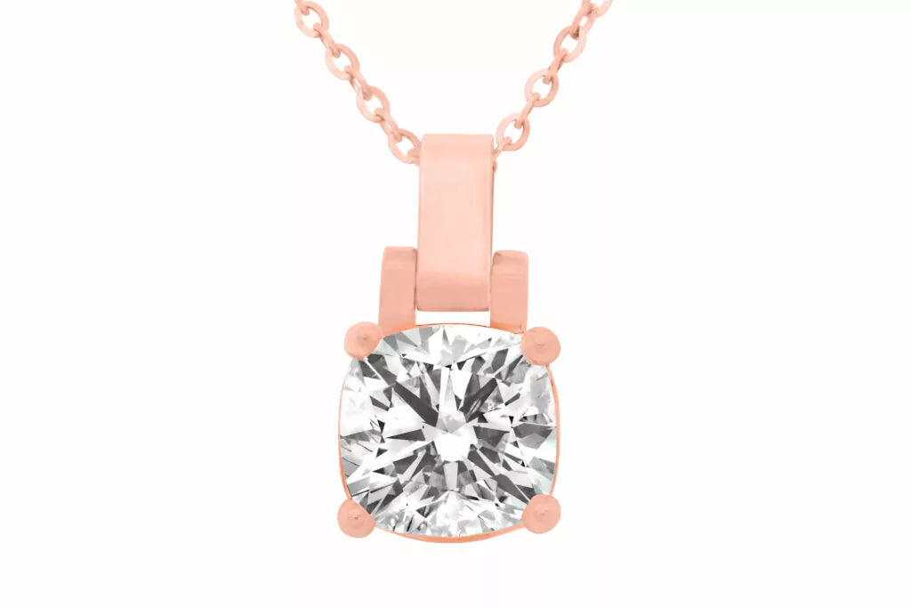 Solitaire pendant Lab-grown diamond 6.47 (ctw)J SI1 in 14k rose gold