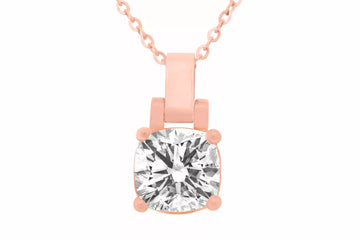 Solitaire pendant Lab-grown diamond 6.47 (ctw)J SI1 in 14k rose gold