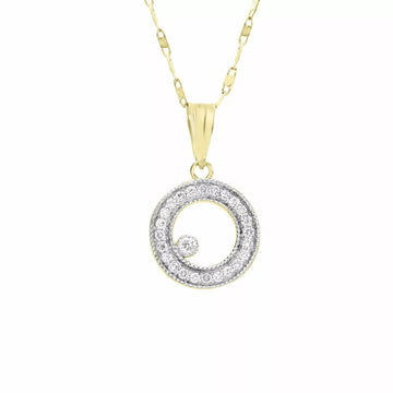 Circle of life diamonds pendant necklace 0.15 (ctw) in 14k gold