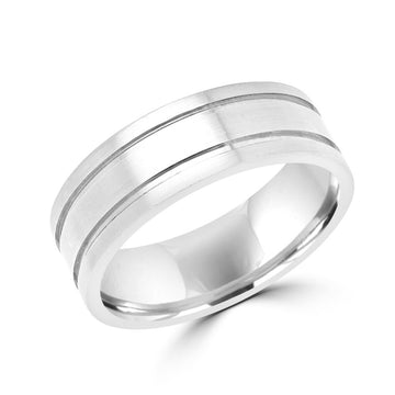 Alliance en or blanc de style gracieux (6 mm)