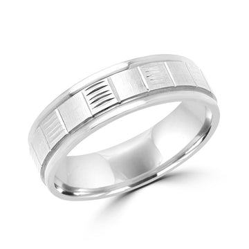Magnifique alliance design en or blanc (6 mm)