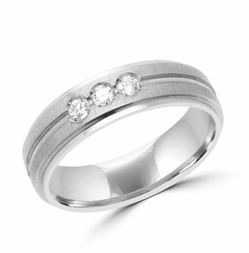 Men bold diamond wedding band 0.21 (ctw) in gold 6mm