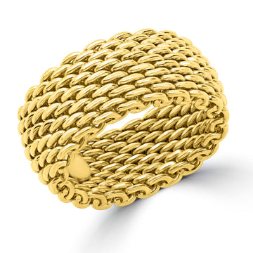 18K Yellow gold flexible ring size 7 10mm width