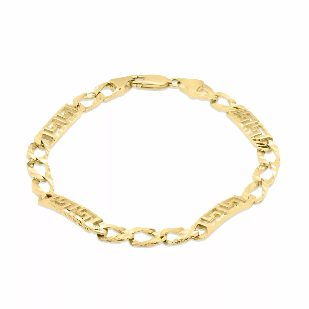 8.5″ 10K Yellow gold greek key bracelet
