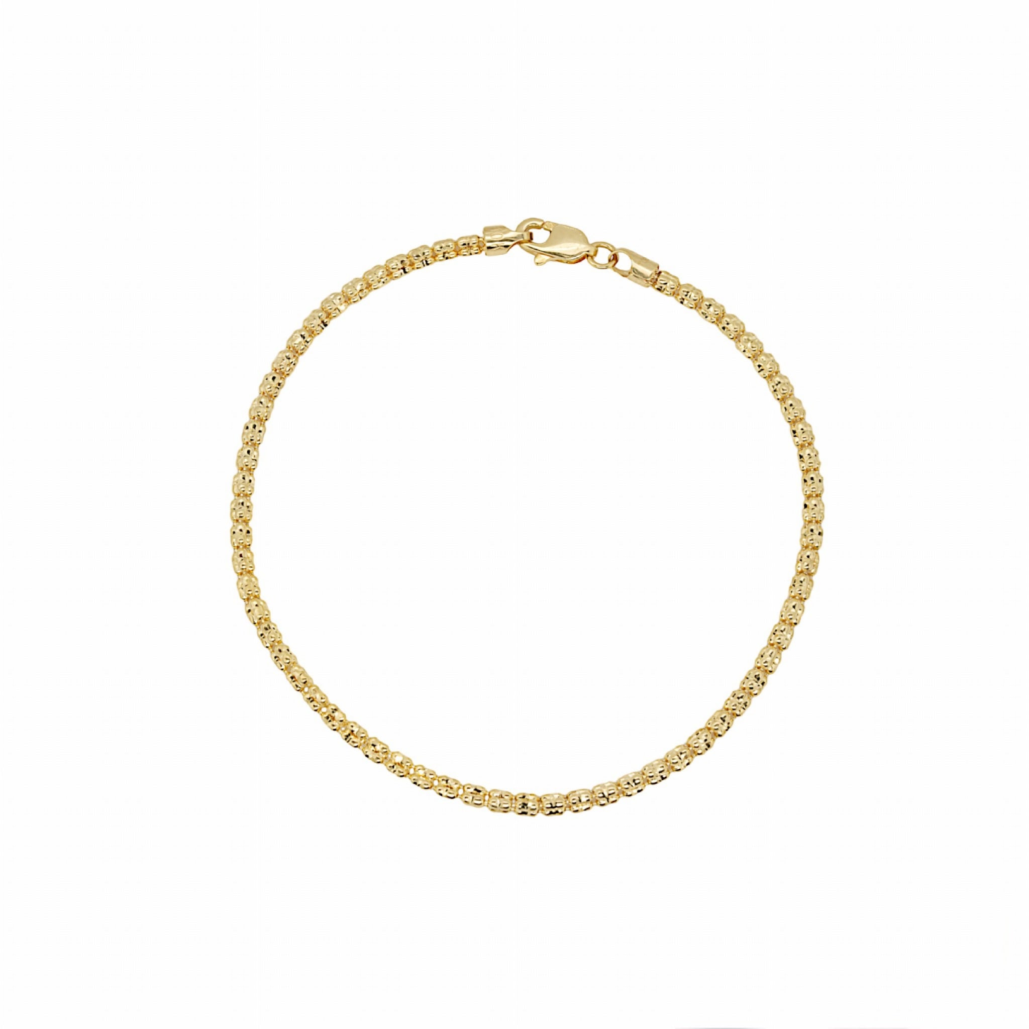 8″ 10K Yellow gold ice diamond cut  bracelet