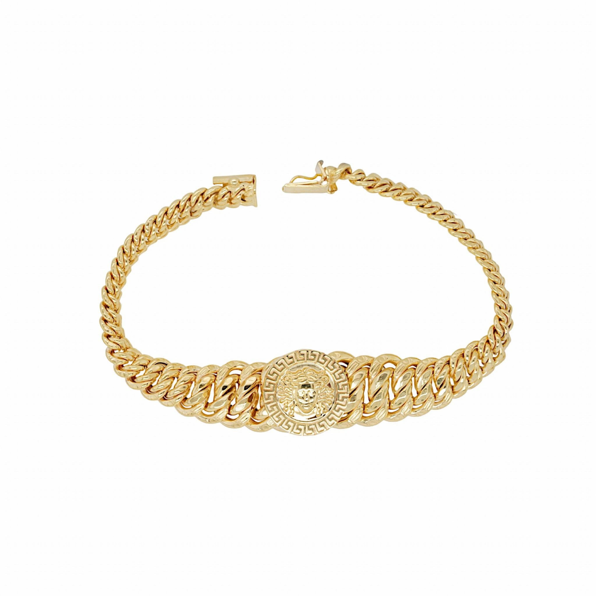 7.5″ 10K Yellow gold greek key bracelet
