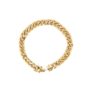 8.25″ 9.4 MM 10K solid Yellow Gold cuban link bracelet