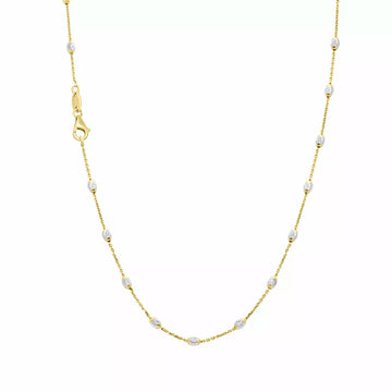 16″ 10K white & yellow gold choker necklace