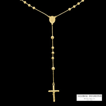 26″ 10K Yellow gold rosary necklace