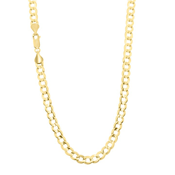 24″ 4.5mm 10K yellow gold flat Cuban chain