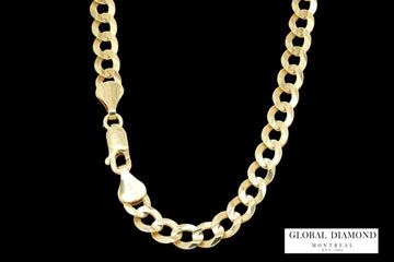 28″ 5.5mm 10K yellow gold flat cuban chain