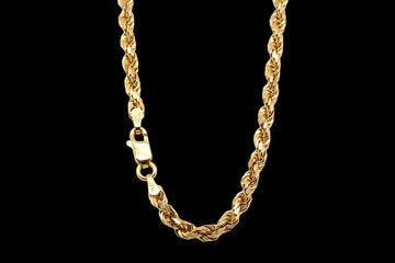 22″ 10k Yellow gold Rope chain