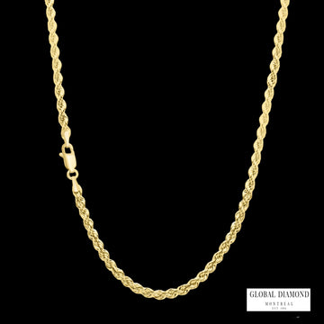 20″ 10k Yellow gold Rope chain