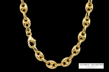 22″ 6mm fancy ladies necklace Yellow gold