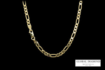 10K 3mm Yellow gold figaro chain