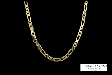 22″ 10K Yellow gold figaro chain