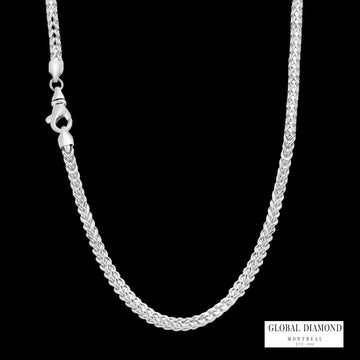 22″ 3.25mm 10K white gold franco chain