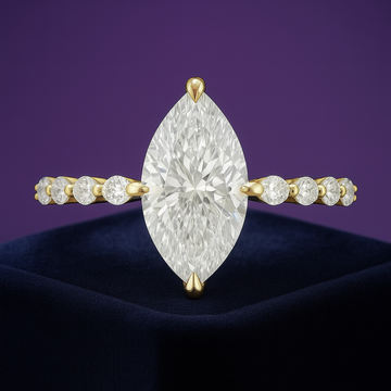 Marquise solitaire lab-grown diamond ring 1.97 (ctw) VS1 D 14k gold