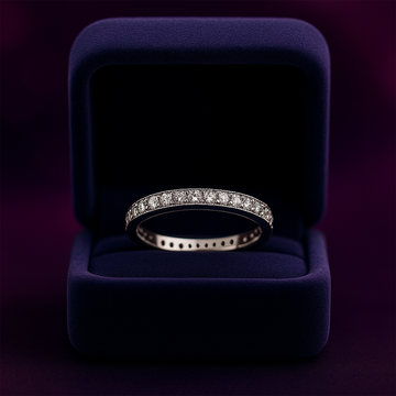 Alliance diamant éternité 0,33 (ct) en or blanc 10 carats