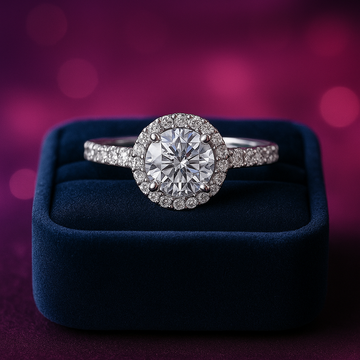 Omg engagement halo ring 1.51 (ctw) in 14k white gold