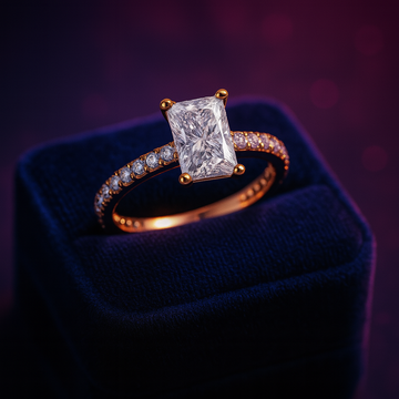 Diamant solitaire cultivé en laboratoire taille radiant 0,69 (ct) en or 14 carats