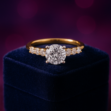 Bague solitaire diamant synthétique 2,00 (ct) en or blanc 14 carats