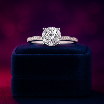 Solitaire round lab-grown diamond ring 1.75 (ctw) in 14k white gold