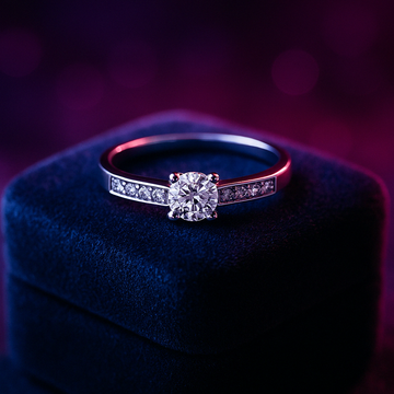 Bague de fiançailles solitaire brillante 0,36 (ctw) en or blanc 14 carats