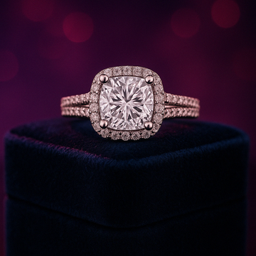 1.81 Carat (ctw)Split shank Halo Lab-Grown Diamond Ring in 14k White Gold