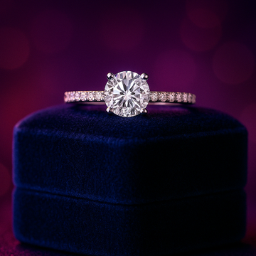 1.50 Carat (ctw) Solitaire Lab-Grown Diamond Ring in 14k White Gold