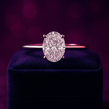 Oval cut lab-grown solitaire diamond ring 1.24 (ctw)VS1 D 14k gold