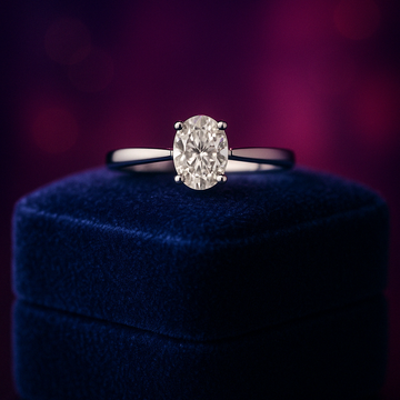 Oval cut lab-grown solitaire diamond ring 0.50 (ctw) 14k gold