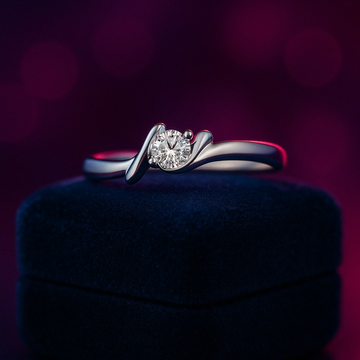 Edgy 0.30 carat diamond si g engagement 14k white gold ring