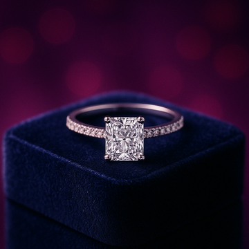 Cushion cut lab-grown diamond engagement ring 1.70 (ctw ) 14k gold