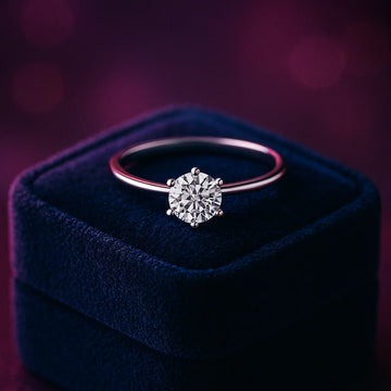 Round cut lab-grown solitaire diamond ring 0.45 (ctw) in 14k gold