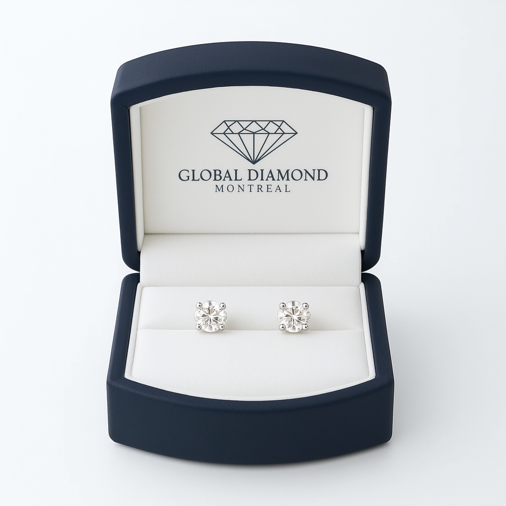 Lab-grown diamond Stud earrings total 0.40 CTW in 14k white gold