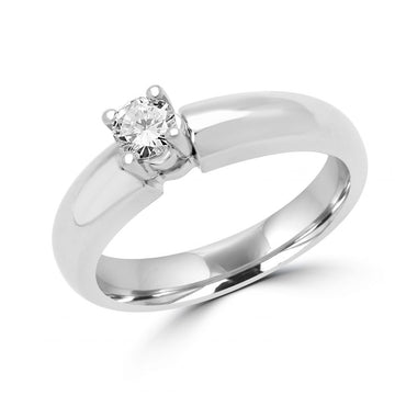 Round diamond solitaire ring 0.24 (ctw) in 14k white gold