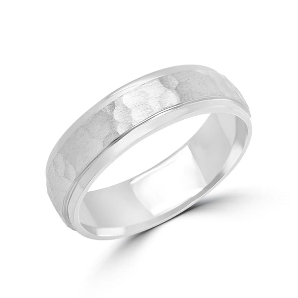Wedding Band Hammered Finish 6mm